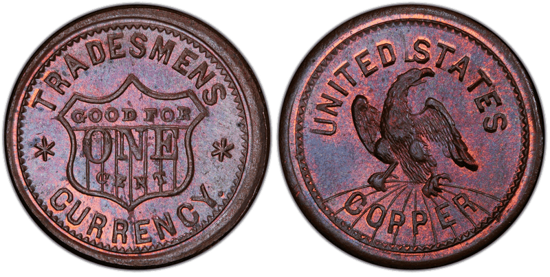 (1860-65) Civil War Patriotic Token F-202/434a, Tradesmens Currency