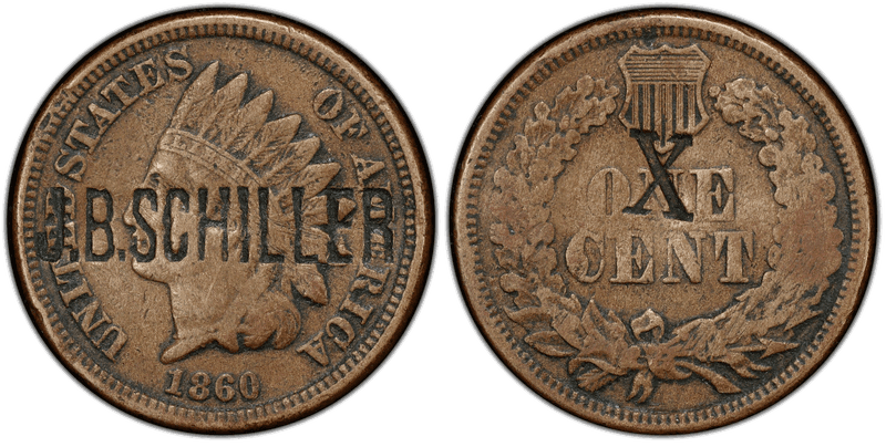 (1860-65) Token F-670A-1do Copper Nickel PE J.B. Schiller LA