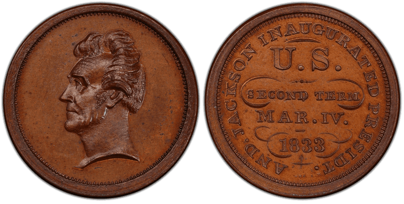 (1860s) Bronze Medalet J-PR-33, Andrew Jackson
