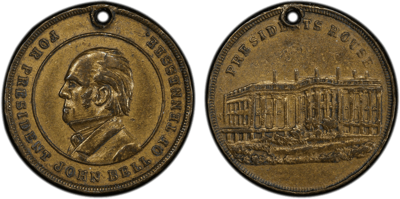 (1861-65) Brass Civil War Store Card F-509B/510Bb, Holed John Bell