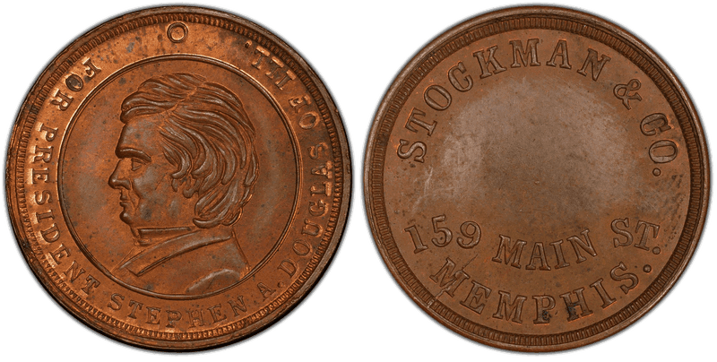 (1861-65) Copper Civil War Store Card F-600F-5a, Stockman & Co. TN