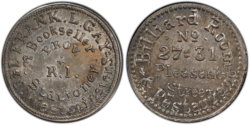 (1861-65) Silver Civil War Store Card F-700E-4f, Frank L. Gay RI