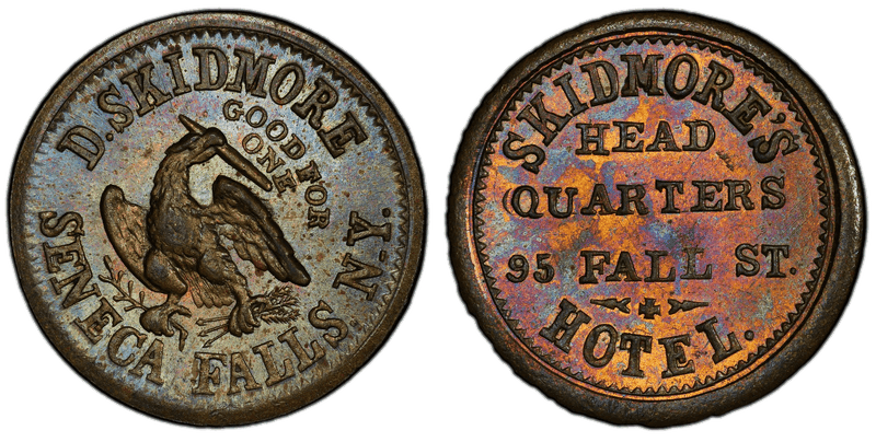 (1861-65) Brass Civil War Store Card F-845A-1b, D. Skidmore NY