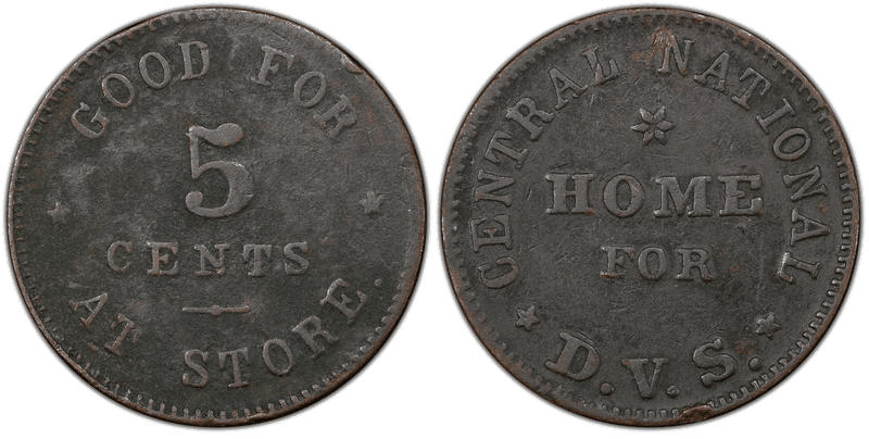 (1861-65) Civil War Store Card F-NC-OH-C, 1a Central National Home