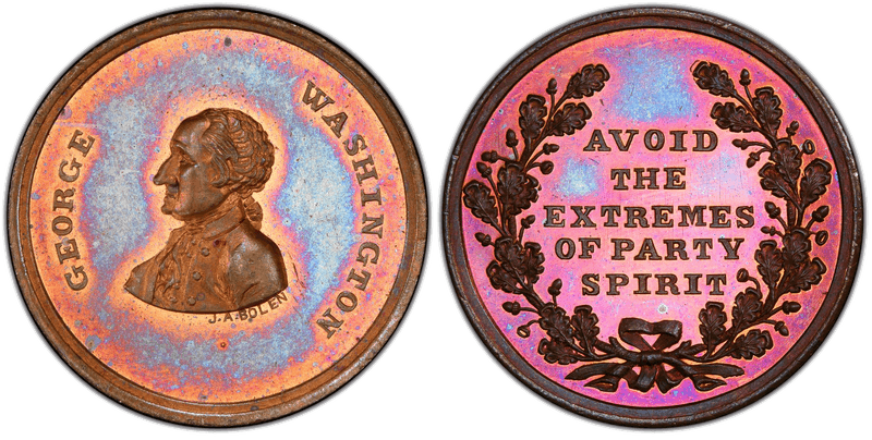 (1862) Brass JAB-6 Bolen Medal Extremes of Party Spirit