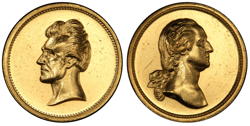 (1862) Medal J-PR-29, Baker-223 Gold Washington-Jackson