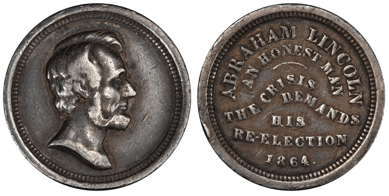 (1864) Silver Medal J-PR-35, Abraham Lincoln