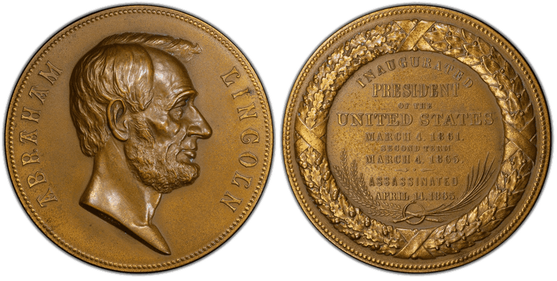 "1865" Medal Julian PR-12 King-518 Abraham Lincolin