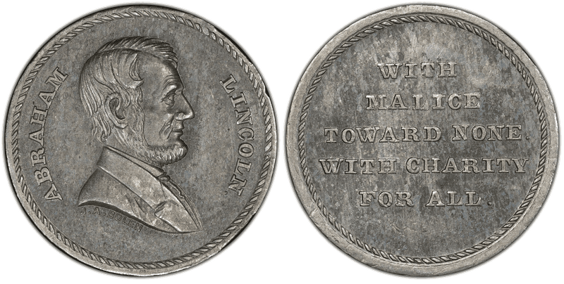 (1865) Medalet JAB-20 White Metal Bolen-Abraham Lincoln