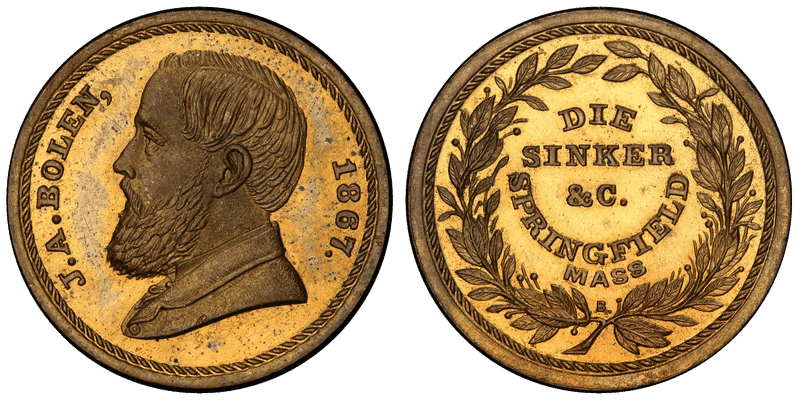 (1867) Medal JAB-24 Brass J.A. Bolen