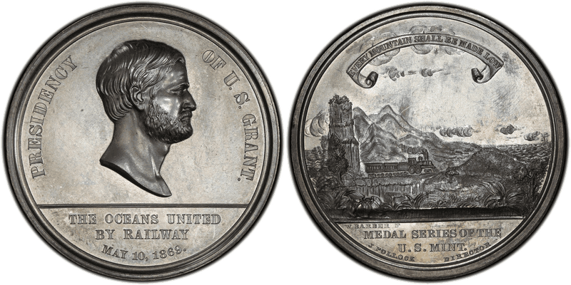 (1869) Silver Medal J-CM-39, Pacific Railroad