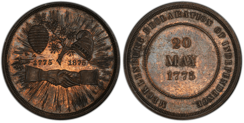 (1875) Silver Medal J-CM-28, Mecklenburg Centennial