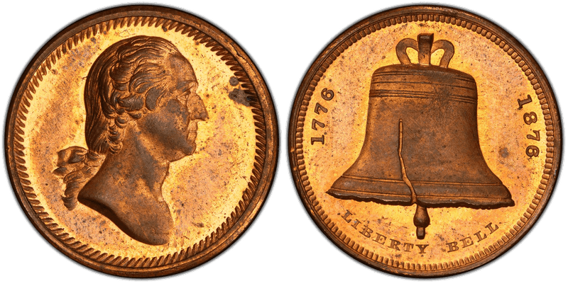 (1876) Bronze Medal GW-469, Liberty Bell