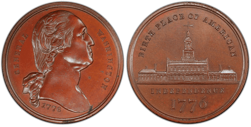 (1876) Bronze Medal GW-916, Independence Hall