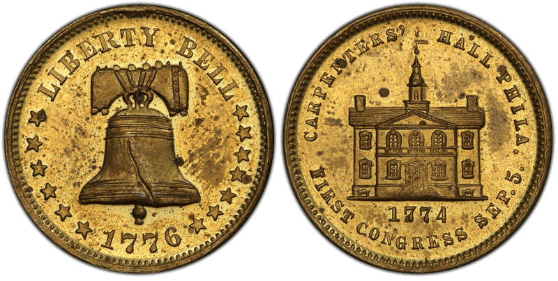 (1876) Brass Token Pa-Ph 225, Mule w/ Pa-Ph 229 Obv