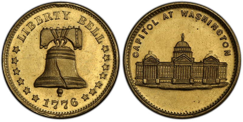 (1876) Brass Token Pa-Ph 225, Mule w/ Pa-Ph 262F Obv