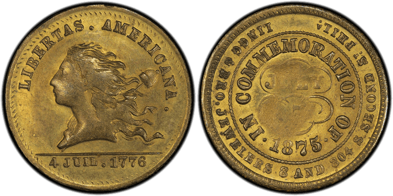 (1876) Brass Token Pa-Ph 243B, Lingg & Bro. July 5, 1875