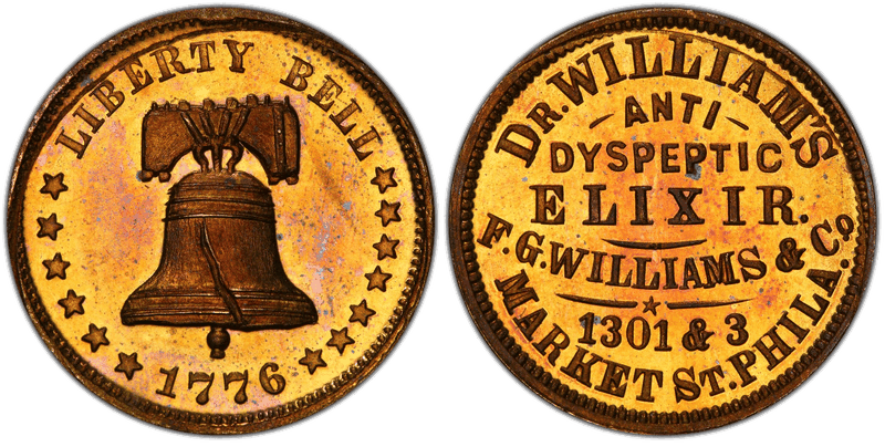 (1876) Brass Token Pa-Ph 496B, F.G. Williams & Co.