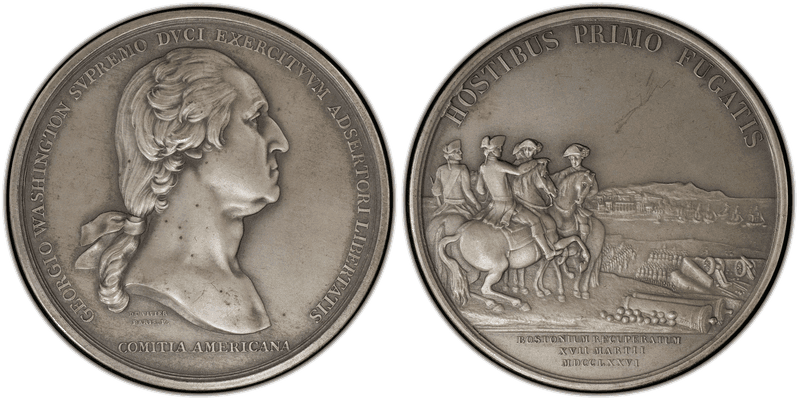 (1880-1910) Silver Medal GW-09-P4, Repaired Dies Washington Before Boston