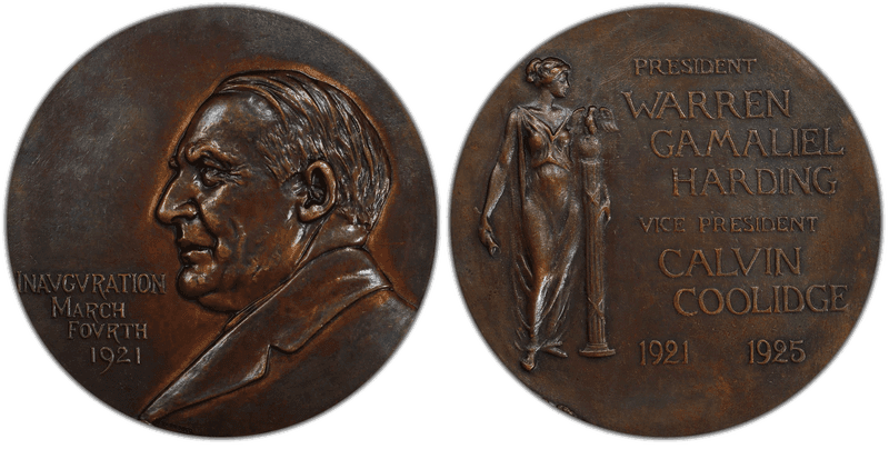 (1921) Medal Harding/Coolidge Inauguration Bronze 70mm