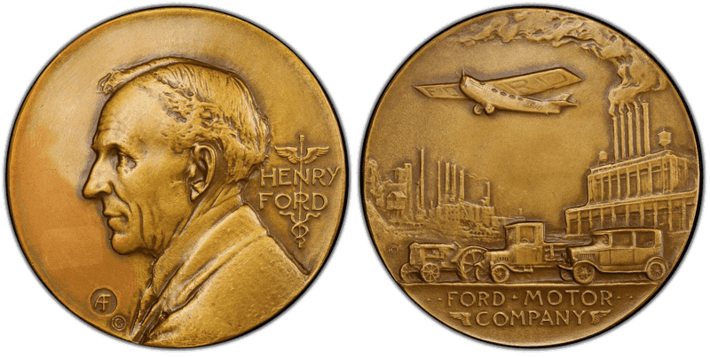 (1929) Medal Ford Motor Company Matte Bronze Medallic Art Co. NY