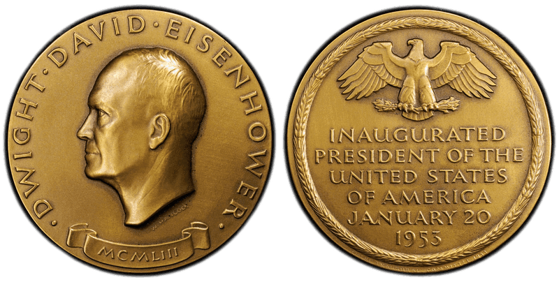 (1953) Medal Medallic Art Co. NY Bronze Eisenhower Inauguration