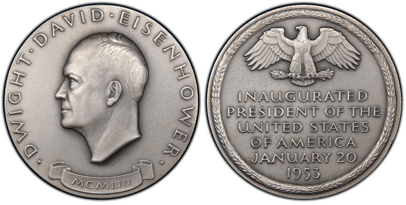 (1953) Medal Medallic Art Co. NY Silver Eisenhower Inauguration