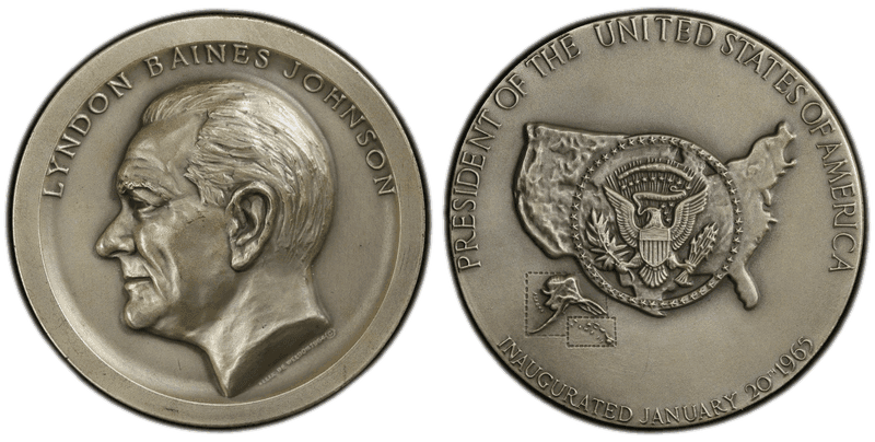 (1965) Silver Medal Lyndon Johnson Inauguration Medallic Art Co. NY