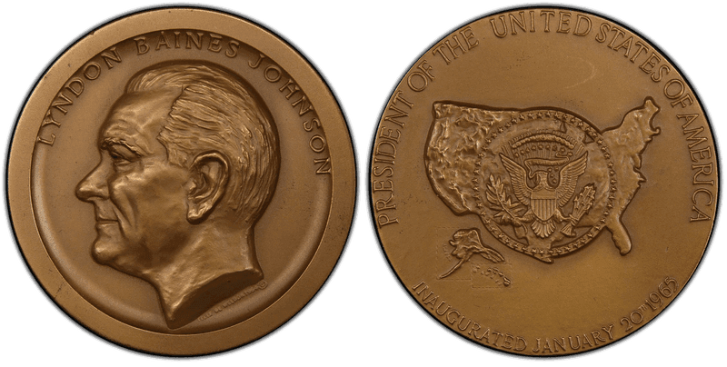 (1965) Medal Medallic Art Co. NY Bronze Lyndon Johnson Inauguration
