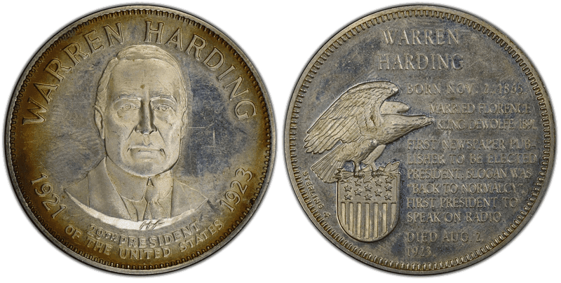 (1967-1970)-FM Medal Warren Harding Presidency Sterling Silver
