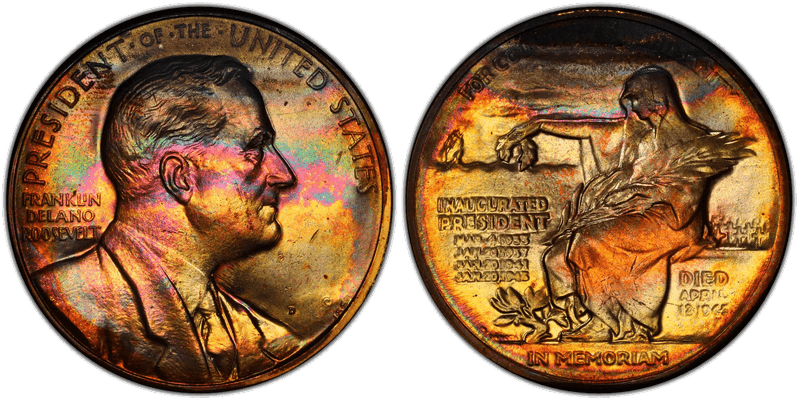 (1970s)-D Medal Franklin D. Roosevelt 34mm Inaugurated 1933