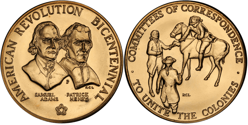 (1973)-P Bronze Medal D1973-4c, Adams & Henry Bicentennial