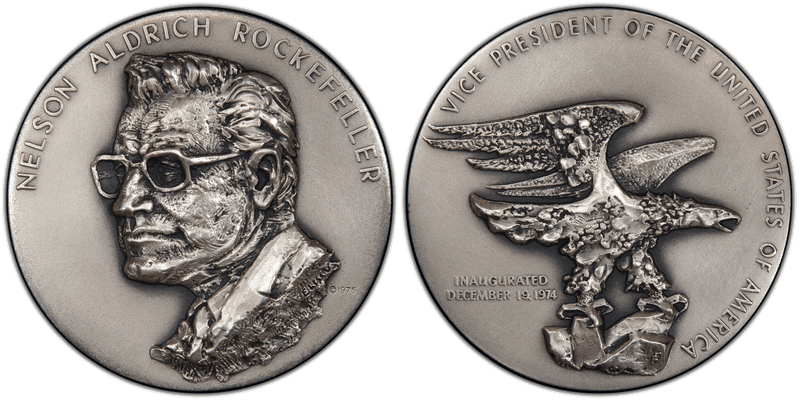 (1974) Medal Medallic Art Co. Silver Rockefeller Inauguration