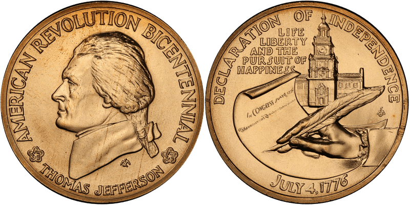 (1976) Bronze Medal D1976-4c, Jefferson Bicentennial