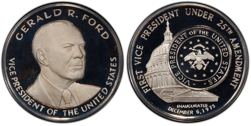 (1985) Medal Medallic Art Co.Reagan/Bush Gold 14k 2nd Inauguration