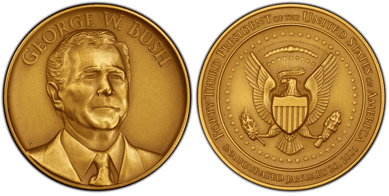 (2001) Medal George W. Bush Inauguration Gold 14k