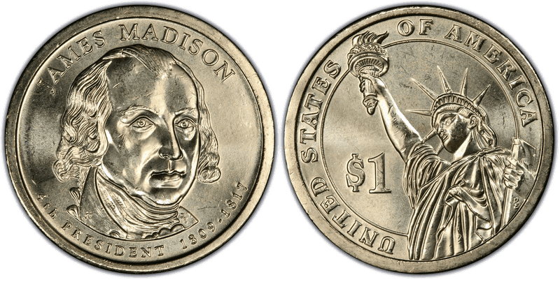 2007 (P) Presidential Dollar - James Madison, Missing Edge Lettering