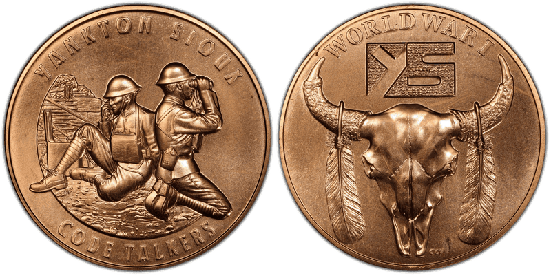 (2008) Medal Yankton Sioux Tribe Code Talkers Bronze 38mm