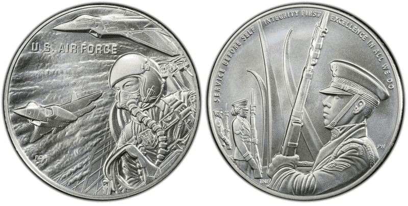 (2022-S) Medal U.S. Air Force Matte 1 oz Silver