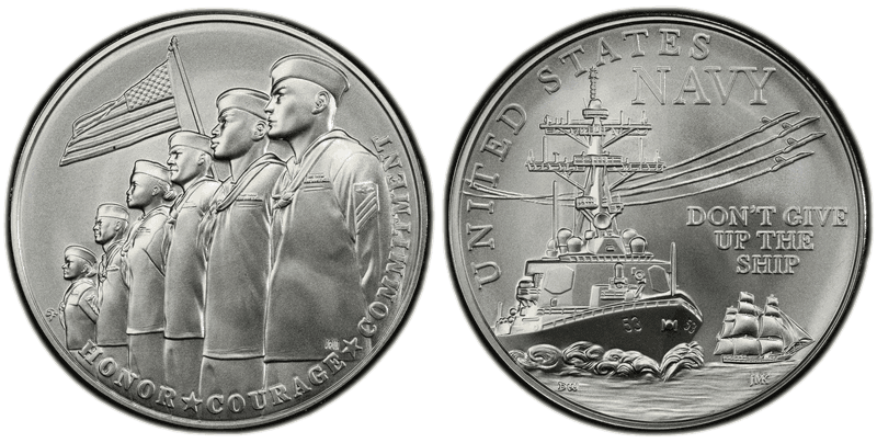 (2023-P) Medal U.S. Navy Matte 1 oz Silver