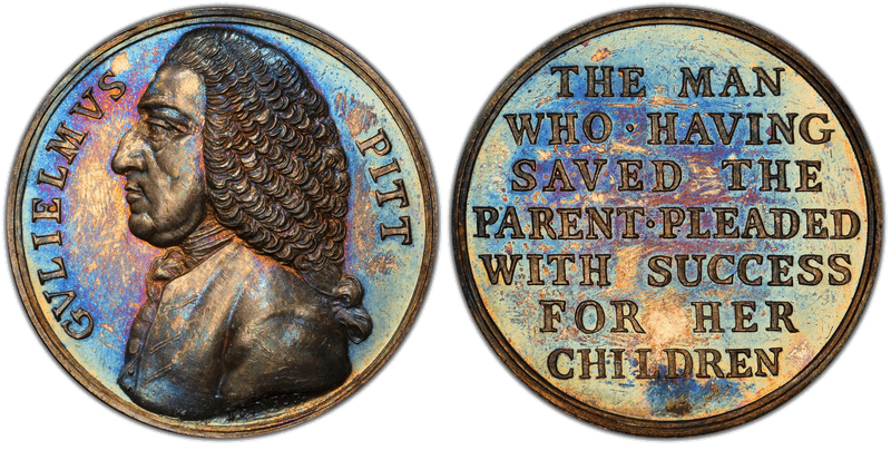(1863) Silver Medal Betts-516, William Pitt Restrike