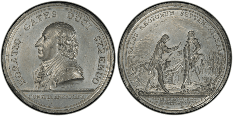 (1801) Tin Medal Betts-557, Gates at Saratoga