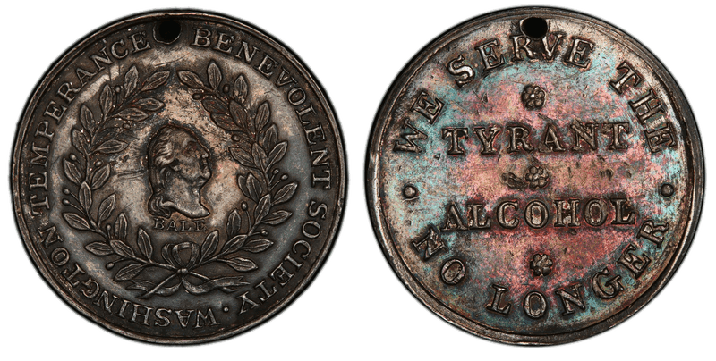 (c.1841) Medal GW-164 Silver Tyrant Alcohol-Holed