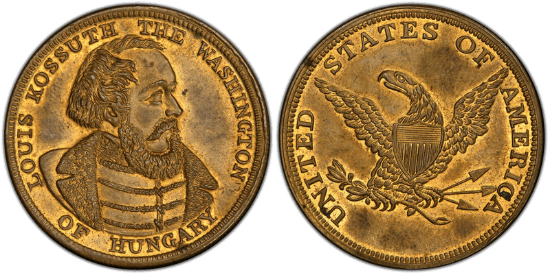 (c.1850s) Token Louis Kossuth Brass Counter