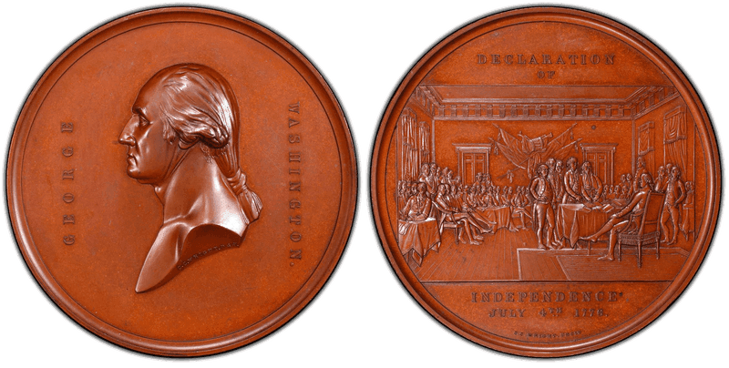 (1851) Medal Baker-53, GW-181 Bronze Declaration of Independence
