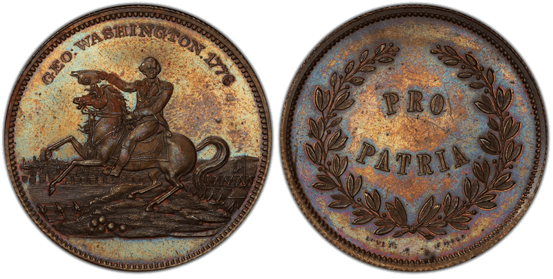 (1859) Copper Medal GW-250, Reeded Edge Pro Patria-Equestrian