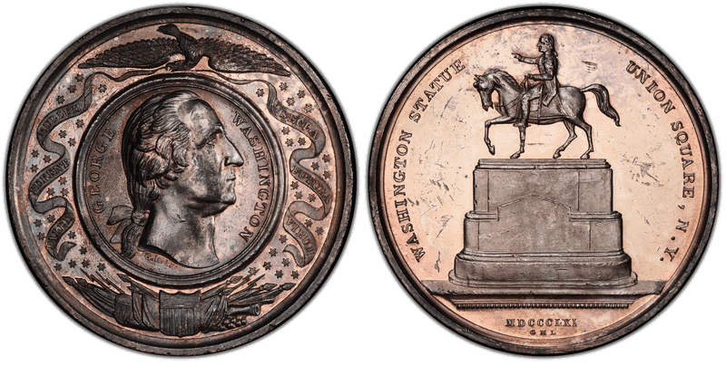 (1859) Silver Medal GW-312, Brown's Equestrian Statue