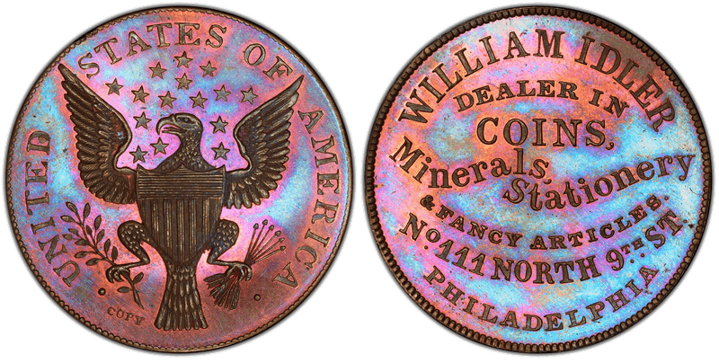 (1859) Token Miller-Pa, 214, Baker-544G Copper William Idler Copy