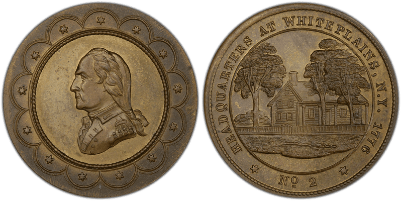 (1862) Brass Medal GW-489, 2nd Obv Headquarters, No. 2 White Plains