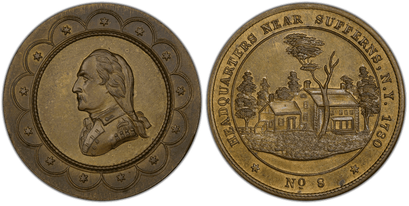 (1862) Brass Medal GW-495, 2nd Obv Headquarters, No. 8 Sufferns